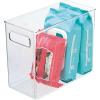 imagemDesign Tall Modern Stackable Plastic Storage Organizer Bin Basket with Handles for Bathroom Vanity Organization  Shelf Cubby Cabinet or Closet Organizing Decor  Ligne Collection  8 Pack  Clear10 x 5 x 8 Pack of 8