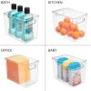 imagemDesign Tall Modern Stackable Plastic Storage Organizer Bin Basket with Handles for Bathroom Vanity Organization  Shelf Cubby Cabinet or Closet Organizing Decor  Ligne Collection  8 Pack  Clear10 x 65 x 8 Pack of 1