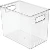 imagemDesign Tall Modern Stackable Plastic Storage Organizer Bin Basket with Handles for Bathroom Vanity Organization  Shelf Cubby Cabinet or Closet Organizing Decor  Ligne Collection  8 Pack  Clear10 x 65 x 8 Pack of 1
