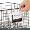 imagemDesign Wide Steel Wired Storage Organizer Bin Baskets with Label Slot for Kitchen Pantry Cabinet Organizing Holder for Food Drinks Snacks Produce Omaha Collection 2 Pack BronzeBronze