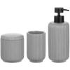 imagemDesign Printed Resin 3Piece Bathroom Vanity Countertop Accessories  Soap Dispenser Tumbler Rinsing Cup and Canister Holder Sets  Complete Modern Counter Aesthetic  Set of 3  MarbleMarble