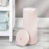 imagemDesign Free Standing Toilet Paper Holder  Toilet Paper Storage for Bathroom  Toilet Roll Holder Free Standing in BlackLight Pink