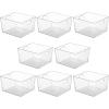 imagemDesign Large Modern Stackable Plastic Storage Organizer Bin Basket with Handles for Bathroom Vanity Organization  Shelf Cubby Cabinet or Closet Organizing Decor  Ligne Collection 8 Pack  Clear12 x 10 x 8 Pack of 8