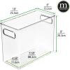 imagemDesign Large Modern Stackable Plastic Storage Organizer Bin Basket with Handles for Bathroom Vanity Organization  Shelf Cubby Cabinet or Closet Organizing Decor  Ligne Collection 8 Pack  Clear10 x 5 x 8 Pack of 2
