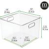 imagemDesign Large Modern Stackable Plastic Storage Organizer Bin Basket with Handles for Bathroom Vanity Organization  Shelf Cubby Cabinet or Closet Organizing Decor  Ligne Collection 8 Pack  Clear10 x 10 x 8 Pack of 1