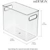 imagemDesign Large Modern Stackable Plastic Storage Organizer Bin Basket with Handles for Bathroom Vanity Organization  Shelf Cubby Cabinet or Closet Organizing Decor  Ligne Collection 8 Pack  Clear10 x 5 x 8 Pack of 1