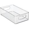 imagemDesign Small Plastic Bathroom Storage Container Bins with Handles for Organization in Closet Cabinet Vanity or Cupboard Shelf Accessory Organizer  Ligne Collection  8 Pack Clear