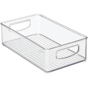 imagemDesign Small Plastic Bathroom Storage Container Bins with Handles for Organization in Closet Cabinet Vanity or Cupboard Shelf Accessory Organizer  Ligne Collection  8 Pack Clear