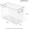 imagemDesign Plastic Slim Organizing Bin for Kitchen Pantry Cabinet Fridge or Freezer Food Organization Storage Bin with Handles Pantry or Kitchen Storage Organizer Bins Ligne Collection Clear
