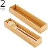 imagemDesign Slim Wooden Bamboo Drawer Organizer  15quot Long Stackable Storage Box Tray for Kitchen DrawersCabinet  Utensil Silverware Spatula Flatware Holder  Echo Collection 2 Pack Natural Wood
