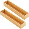 imagemDesign Slim Wooden Bamboo Drawer Organizer  15quot Long Stackable Storage Box Tray for Kitchen DrawersCabinet  Utensil Silverware Spatula Flatware Holder  Echo Collection 2 Pack Natural Wood