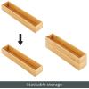 imagemDesign Slim Wooden Bamboo Drawer Organizer  15quot Long Stackable Storage Box Tray for Kitchen DrawersCabinet  Utensil Silverware Spatula Flatware Holder  Echo Collection 2 Pack Natural Wood