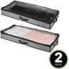 imagemDesign Set of 2 UnderBed Storage Box  Fabric Storage Box with Clear Top Panel ampamp Handles for Clothing and Accessories  SpaceSaving Bedroom Storage Solution  Charcoal GreyBlackCharcoal GrayBlack