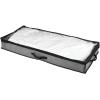 imagemDesign Set of 2 UnderBed Storage Box  Fabric Storage Box with Clear Top Panel ampamp Handles for Clothing and Accessories  SpaceSaving Bedroom Storage Solution  Charcoal GreyBlackCharcoal GrayBlack