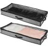 imagemDesign Set of 2 UnderBed Storage Box  Fabric Storage Box with Clear Top Panel ampamp Handles for Clothing and Accessories  SpaceSaving Bedroom Storage Solution  Charcoal GreyBlackCharcoal GrayBlack