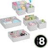 imagemDesign Fabric Drawer Organizer Bins KidsBaby Nursery Dresser Closet Shelf Playroom Organization Hold Clothes Toys Diapers Bibs Blankets Set of 4 2 Pack GrayWhite Polka DotGreyWhite
