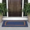 imagemDesign Rectangular Coir and Rubber Entryway Welcome Doormat with Natural Fibers for Indoor or Outdoor Use  Decorative Script Hello Design  Navy BlueNaturalNavy natural