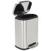 imagemDesign Stainless Steel Touchless Rectangular 13 Gallon5 Liter Foot Step Trash Can with Lid  Wastebasket Container Bin for Bathroom Bedroom Kitchen Office Holds Garbage Waste  Brushed ChromeBrushed