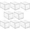 imagemDesign Plastic Stackable Bathroom Storage Organizer Bin Containers with Front Pull Drawer for Bathroom Countertop Vanity Closet Shelves  Holder for Accessories  Lumiere Collection 2 Pack Clear12 x 8 x 8 Pack of 8