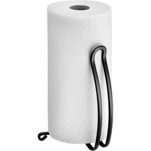imagemDesign Modern Metal Vertical Paper Towel Holder Stand and Dispenser Fits Standard and JumboSized Rolls for Kitchen Countertop Pantry LaundryUtility Room Garage Storage  Soft BrassBlack