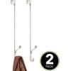 image:imagemDesign Metal Modern Over The Door Storage Organizer Rack  Hang Coats Hoodies Hats Scarves Purses Leashes Towels Robes Clothing  17quot Tall 2 Hooks  2 Pack  SatinSatin