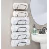 image:imagemDesign Metal Towel Shelves  Towel Rack for The Bathroom with 6 Compartments  Practical Bathroom Accessories for Both Large and Small Towels  SilverGraphite Grey