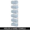 image:imagemDesign Metal Towel Shelves  Towel Rack for The Bathroom with 6 Compartments  Practical Bathroom Accessories for Both Large and Small Towels  SilverLight Gray