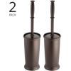 image:imagemDesign Toilet Bowl Brush and Holder  Covered Bathroom Brush  Standing Scrubber in Modern Holder  Compact Space Saving Deep Cleaning  WhiteBronze