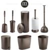 image:imagemDesign Toilet Bowl Brush and Holder  Covered Bathroom Brush  Standing Scrubber in Modern Holder  Compact Space Saving Deep Cleaning  WhiteBronze