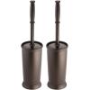 image:imagemDesign Toilet Bowl Brush and Holder  Covered Bathroom Brush  Standing Scrubber in Modern Holder  Compact Space Saving Deep Cleaning  WhiteBronze