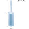 image:imagemDesign Toilet Bowl Brush and Holder  Covered Bathroom Brush  Standing Scrubber in Modern Holder  Compact Space Saving Deep Cleaning  WhiteLight Blue