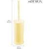 image:imagemDesign Toilet Bowl Brush and Holder  Covered Bathroom Brush  Standing Scrubber in Modern Holder  Compact Space Saving Deep Cleaning  WhiteLight Yellow