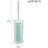 image:imagemDesign Toilet Bowl Brush and Holder  Covered Bathroom Brush  Standing Scrubber in Modern Holder  Compact Space Saving Deep Cleaning  WhiteMint Green