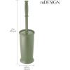 image:imagemDesign Toilet Bowl Brush and Holder  Covered Bathroom Brush  Standing Scrubber in Modern Holder  Compact Space Saving Deep Cleaning  WhiteOlive Green