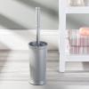 image:imagemDesign Toilet Bowl Brush and Holder  Covered Bathroom Brush  Standing Scrubber in Modern Holder  Compact Space Saving Deep Cleaning  WhiteSilver