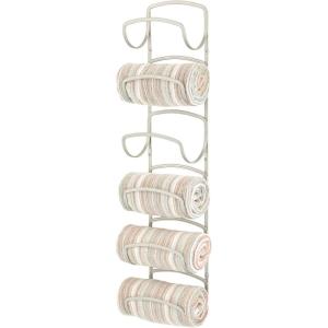 image:imagemDesign Metal Towel Shelves  Towel Rack for The Bathroom with 6 Compartments  Practical Bathroom Accessories for Both Large and Small Towels  SilverSatin