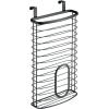 image:imagemDesign Steel Hanging Cabinet Storage Organizer Holder for Kitchen Pantry  Holds Plastic Sandwich Garbage Grocery and Trash Bags Wrap Foil Pack  Spira Collection  BlackBlack