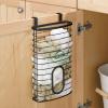 image:imagemDesign Steel Hanging Cabinet Storage Organizer Holder for Kitchen Pantry  Holds Plastic Sandwich Garbage Grocery and Trash Bags Wrap Foil Pack  Spira Collection  BlackBlack