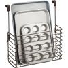 image:imagemDesign Over The Cupboard Hanging Storage Basket  Metal Bakeware Organiser and Cutting Board Holder  Excellent Kitchen Storage Solution  BronzeBronze