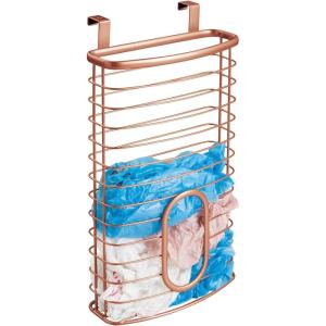 image:imagemDesign Steel Hanging Cabinet Storage Organizer Holder for Kitchen Pantry  Holds Plastic Sandwich Garbage Grocery and Trash Bags Wrap Foil Pack  Spira Collection  BlackCopper