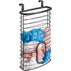 image:imagemDesign Steel Hanging Cabinet Storage Organizer Holder for Kitchen Pantry  Holds Plastic Sandwich Garbage Grocery and Trash Bags Wrap Foil Pack  Spira Collection  BlackBlack