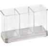 image:imagemDesign Cutlery Holder Modern Cutlery Basket for The Kitchen Table Pantry or Cupboard Kitchen Storage with 3 Compartments ClearChromeChromeClear