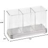 image:imagemDesign Cutlery Holder Modern Cutlery Basket for The Kitchen Table Pantry or Cupboard Kitchen Storage with 3 Compartments ClearChromeChromeClear