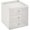 image:imagemDesign Makeup Organizer Storage Station Cube with 3 Drawers for Bathroom Vanity Cabinet Countertops  Holds Lip Gloss Eyeshadow Palettes Brushes Blush Mascara  WhiteClearLight GrayClear