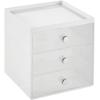 image:imagemDesign Makeup Organizer Storage Station Cube with 3 Drawers for Bathroom Vanity Cabinet Countertops  Holds Lip Gloss Eyeshadow Palettes Brushes Blush Mascara  WhiteClearWhiteClear