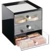 image:imagemDesign Makeup Organizer Storage Station Cube with 3 Drawers for Bathroom Vanity Cabinet Countertops  Holds Lip Gloss Eyeshadow Palettes Brushes Blush Mascara  WhiteClearBlackClear