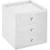 image:imagemDesign Makeup Organizer Storage Station Cube with 3 Drawers for Bathroom Vanity Cabinet Countertops  Holds Lip Gloss Eyeshadow Palettes Brushes Blush Mascara  WhiteClearWhiteClear