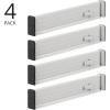 image:imagemDesign Expandable Dresser Drawer Divider with Foam Ends Drawer Divider Locks in Place Separators for Clothing and Accessories in Closet or Dresser Drawer Ligne Collection 4 Pack StoneLight Gray