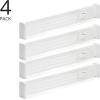 image:imagemDesign Expandable Dresser Drawer Divider with Foam Ends Drawer Divider Locks in Place Separators for Clothing and Accessories in Closet or Dresser Drawer Ligne Collection 4 Pack StoneWhite