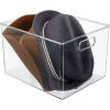 image:imagemDesign Plastic Storage Closet Organizer Bin Container Bin for Entryway Hallway Bedroom Linen and Coat Closet  Organization for Clothing Blankets Toys and Accessories Ligne Collection Clear12 x 10 x 8 Pack of 4